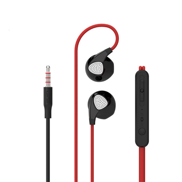 Sport หูฟังแบบสอดหูเบสหนักรองรับ IOS/Android/Nokia พร้อมไมค์ในตัว รุ่น U1 สีแดง