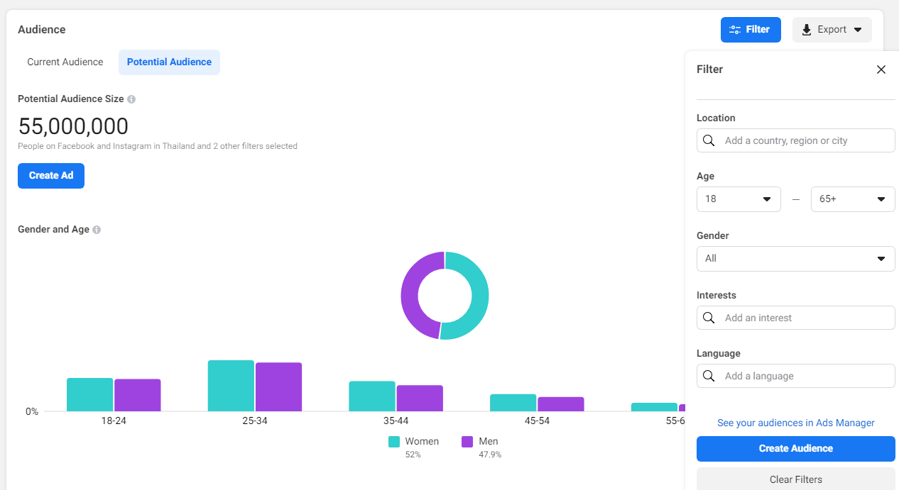 facebook business insights - Audience insights