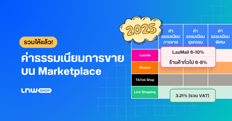 รวมให้แล้ว! ค่าธรรมเนียมการขายบน Marketplace ทุกช่องทาง ปี 2025