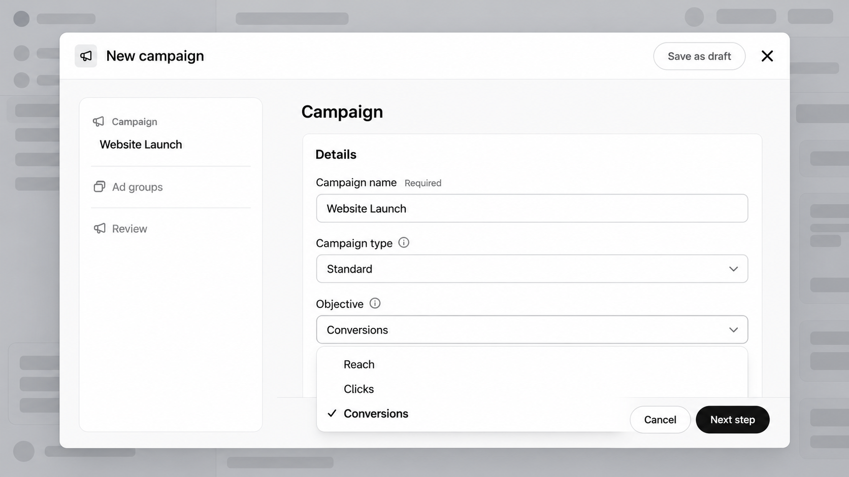 ChatGPT Ads Step campaign